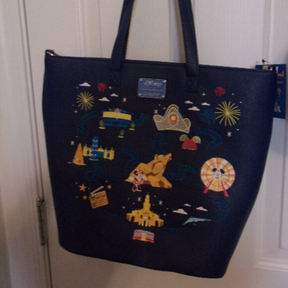 Loungefly Disneyland 65th Anniversary Tote BoxLunch Exclusive New - Picture 4 of 5